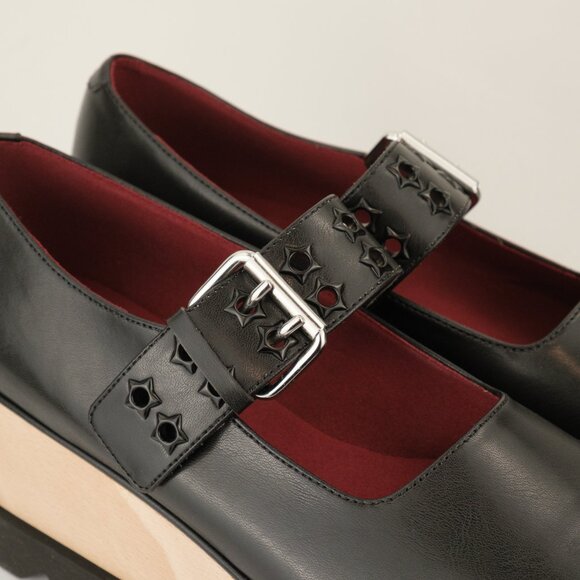 Stella McCartney Elyse Star-Studded Platform Mary Janes, Midnight Black, EU 40 - Picture 9 of 12